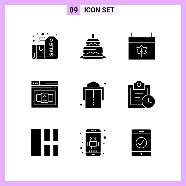 Conjunto Iconos Creativos Universales Simplemente Vector Ilustraciones Para Aplicaciones Web — Archivo Imágenes Vectoriales