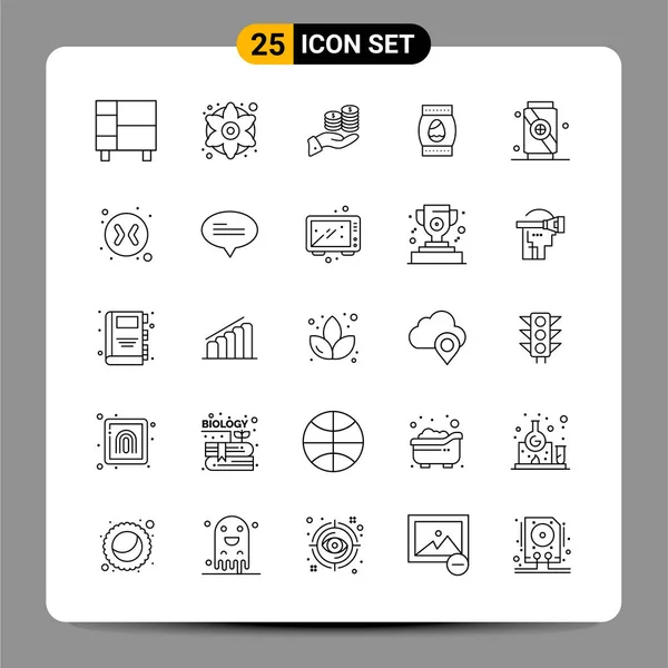 Conjunto Iconos Creativos Universales Simplemente Vector Ilustraciones Para Aplicaciones Web — Vector de stock