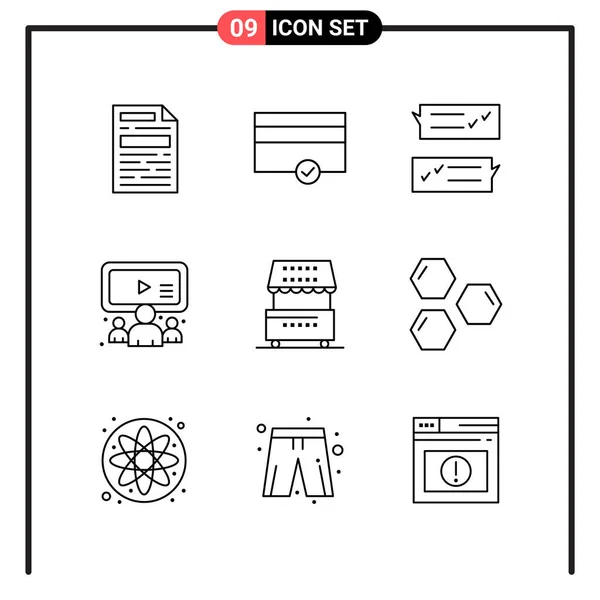 Conjunto Iconos Creativos Universales Simplemente Vector Ilustraciones Para Aplicaciones Web — Archivo Imágenes Vectoriales