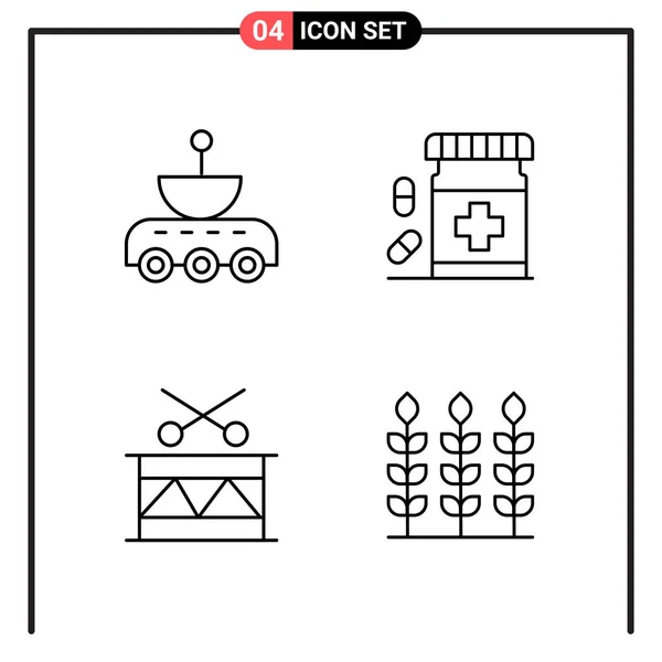 Set Universal Creative Icons Simply Vector Illustrations Web Mobile Apps — Stock Vector