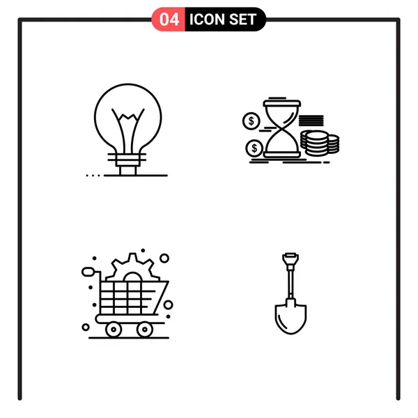 Conjunto Iconos Creativos Universales Simplemente Vector Ilustraciones Para Aplicaciones Web — Archivo Imágenes Vectoriales