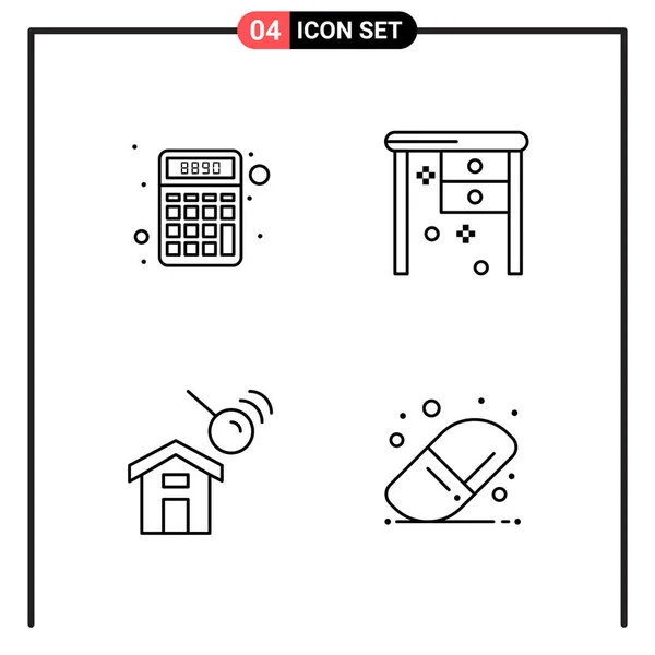 Set Universeller Kreativer Symbole Einfach Vektorillustrationen Für Web Und Mobile — Stockvektor