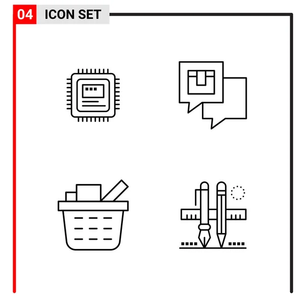 Ensemble Icônes Créatives Universelles Simplement Vectorielles Illustrations Pour Applications Projets — Image vectorielle