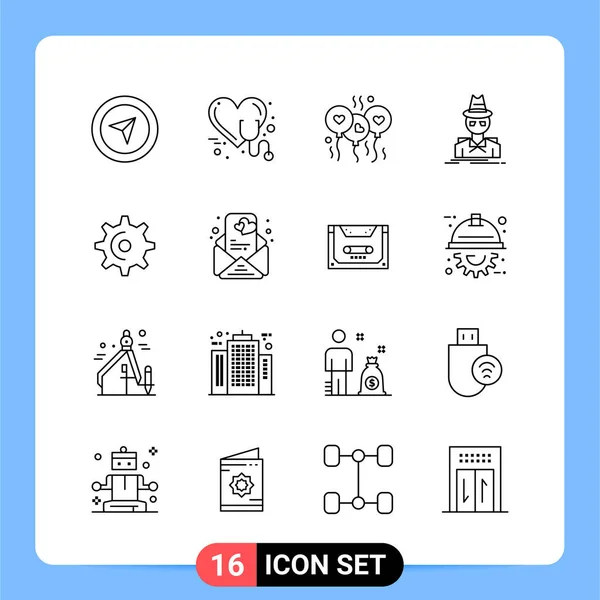 Conjunto Iconos Creativos Universales Ilustración Vectorial — Vector de stock