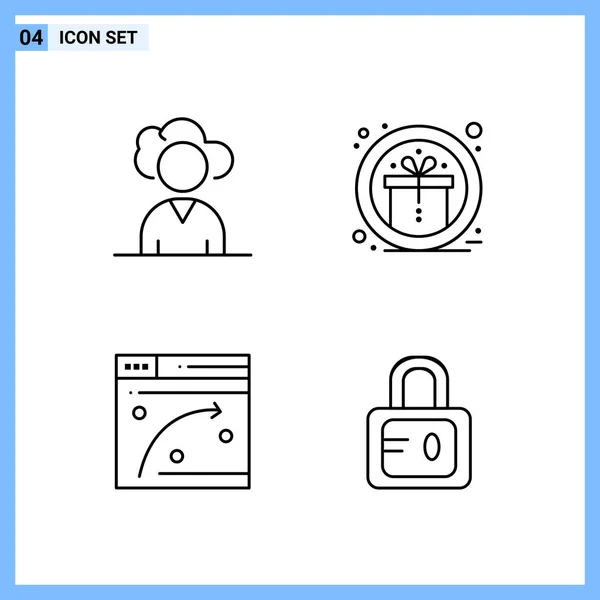 Conjunto Iconos Creativos Universales Simplemente Vector Ilustraciones Para Aplicaciones Web — Archivo Imágenes Vectoriales