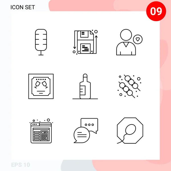 Conjunto Iconos Creativos Universales Simplemente Vector Ilustraciones Para Aplicaciones Web — Vector de stock