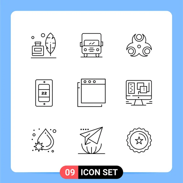 Conjunto Iconos Creativos Universales Simplemente Vector Ilustraciones Para Aplicaciones Web — Vector de stock