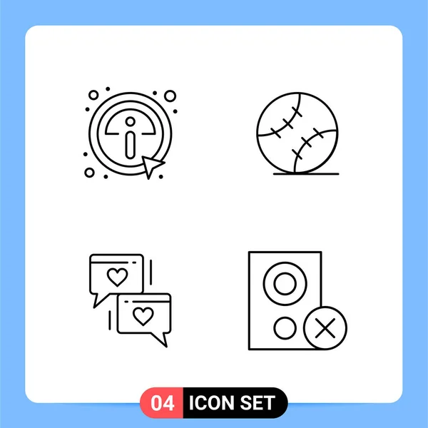 Conjunto Iconos Creativos Universales Simplemente Vector Ilustraciones Para Aplicaciones Web — Archivo Imágenes Vectoriales