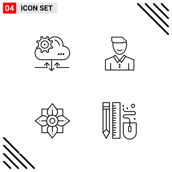 Conjunto Iconos Creativos Universales Simplemente Vector Ilustraciones Para Aplicaciones Web — Archivo Imágenes Vectoriales