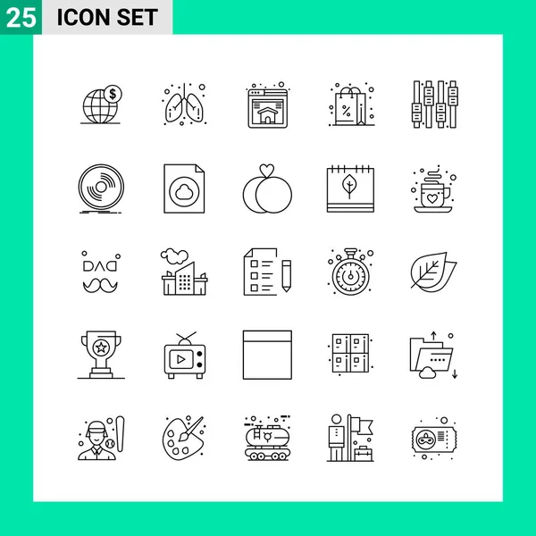 Conjunto Iconos Creativos Universales Simplemente Vector Ilustraciones Para Aplicaciones Web — Vector de stock