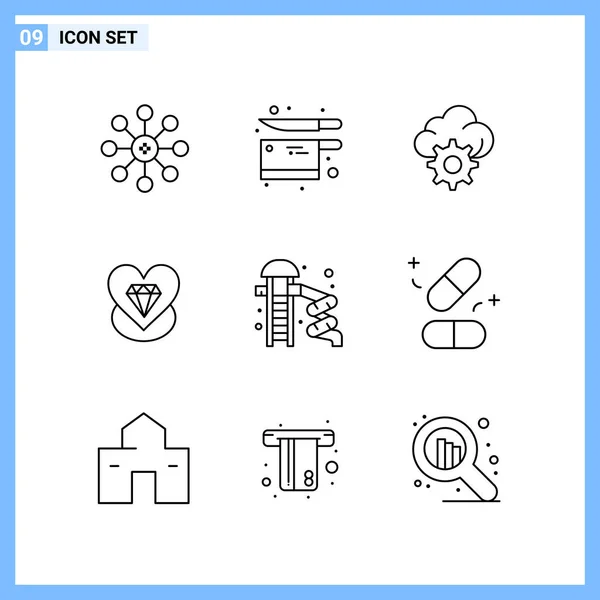 Conjunto Iconos Creativos Universales Simplemente Vector Ilustraciones Para Aplicaciones Web — Vector de stock