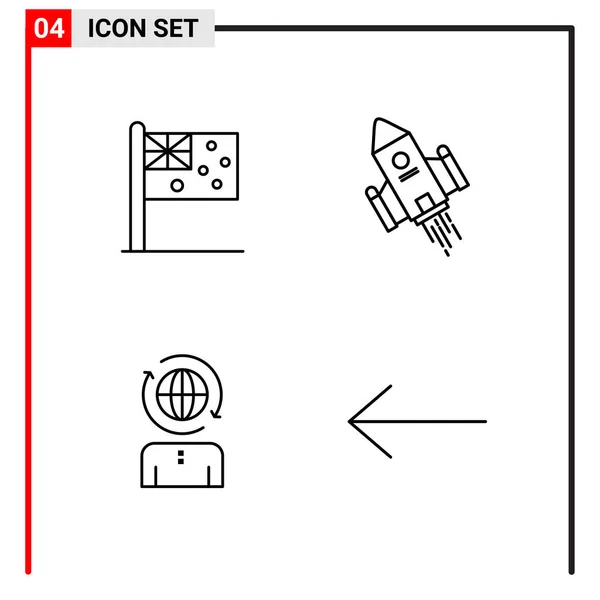 Set Icone Creative Universali Semplicemente Illustrazioni Vettoriali Applicazioni Progetti Web — Vettoriale Stock