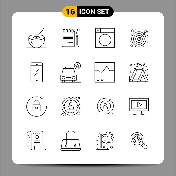 Conjunto Iconos Creativos Universales Simplemente Vector Ilustraciones Para Aplicaciones Web — Vector de stock