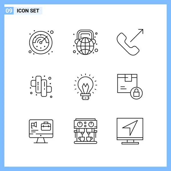 Conjunto Iconos Creativos Universales Simplemente Vector Ilustraciones Para Aplicaciones Web — Vector de stock