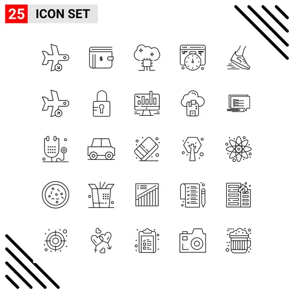 Conjunto Iconos Creativos Universales Simplemente Vector Ilustraciones Para Aplicaciones Web — Archivo Imágenes Vectoriales