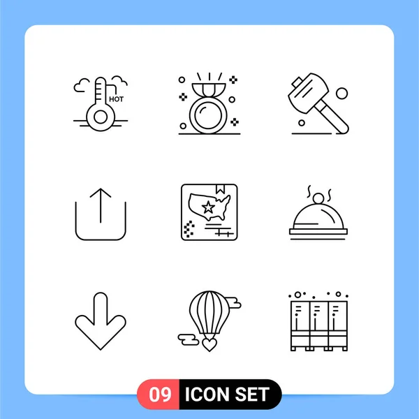 Conjunto Iconos Creativos Universales Simplemente Vector Ilustraciones Para Aplicaciones Web — Archivo Imágenes Vectoriales