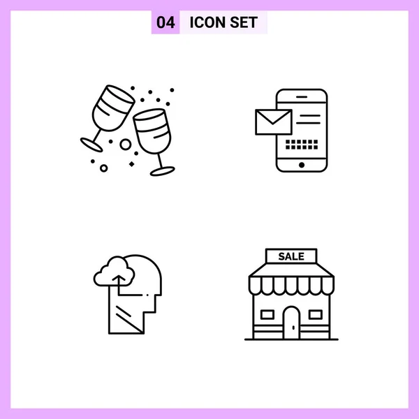 Set Universal Creative Icons Simply Vector Illustrations Web Mobile Apps — Stock Vector