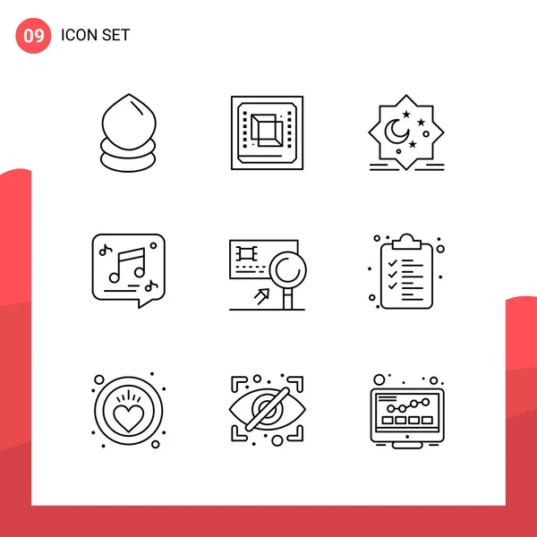 Conjunto Iconos Creativos Universales Simplemente Vector Ilustraciones Para Aplicaciones Web — Vector de stock