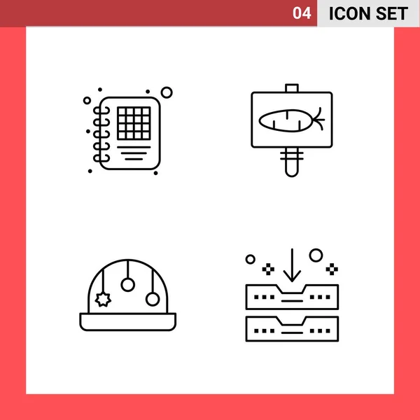 Set Universeller Kreativer Symbole Einfach Vektorillustrationen Für Web Und Mobile — Stockvektor