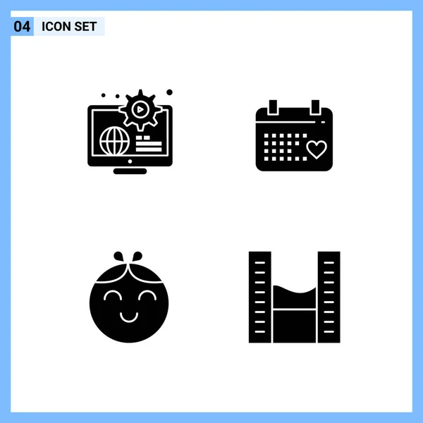 Conjunto Iconos Creativos Universales Simplemente Vector Ilustraciones Para Aplicaciones Web — Archivo Imágenes Vectoriales