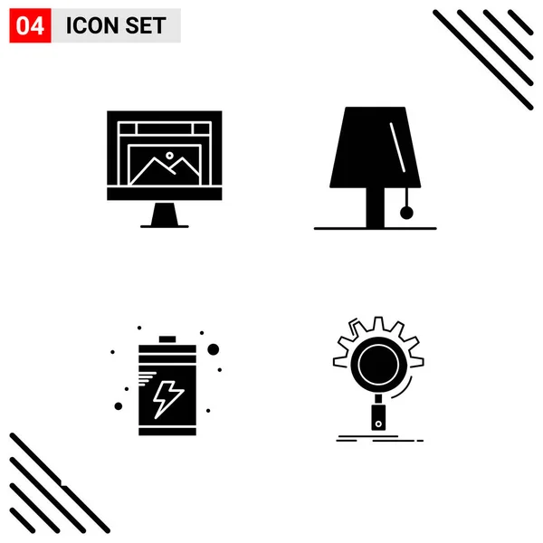 Conjunto Iconos Creativos Universales Simplemente Vector Ilustraciones Para Aplicaciones Web — Archivo Imágenes Vectoriales