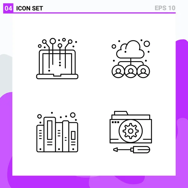 Conjunto Iconos Creativos Universales Simplemente Vector Ilustraciones Para Aplicaciones Web — Archivo Imágenes Vectoriales