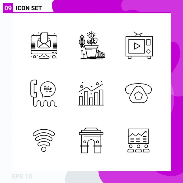 Conjunto Iconos Creativos Universales Simplemente Vector Ilustraciones Para Aplicaciones Web — Vector de stock