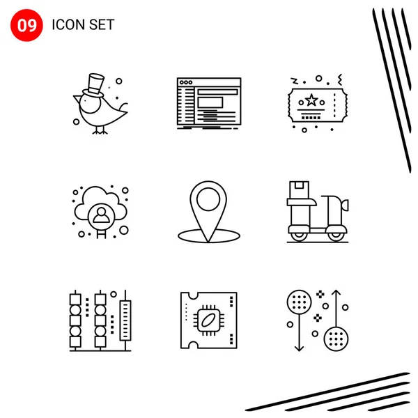 Conjunto Iconos Creativos Universales Simplemente Vector Ilustraciones Para Aplicaciones Web — Vector de stock