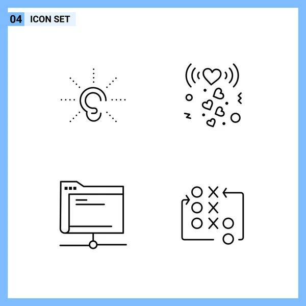 Set Universeller Kreativer Symbole Einfach Vektorillustrationen Für Web Und Mobile — Stockvektor