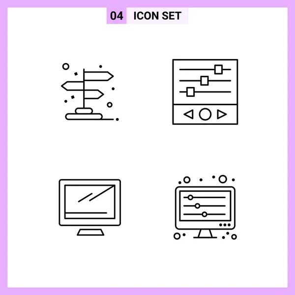 Conjunto Iconos Creativos Universales Simplemente Vector Ilustraciones Para Aplicaciones Web — Vector de stock