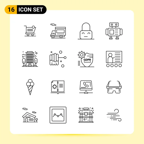 Conjunto Iconos Creativos Universales Simplemente Vector Ilustraciones Para Aplicaciones Web — Vector de stock