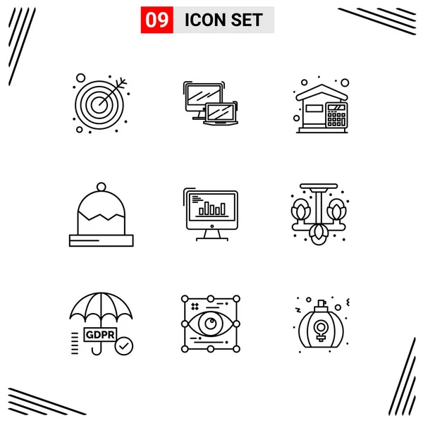 Conjunto Iconos Creativos Universales Simplemente Vector Ilustraciones Para Aplicaciones Web — Vector de stock