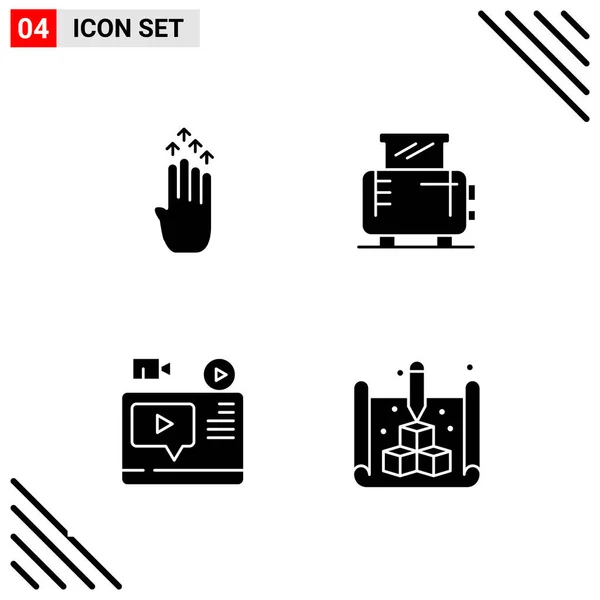 Conjunto Iconos Creativos Universales Simplemente Vector Ilustraciones Para Aplicaciones Web — Vector de stock