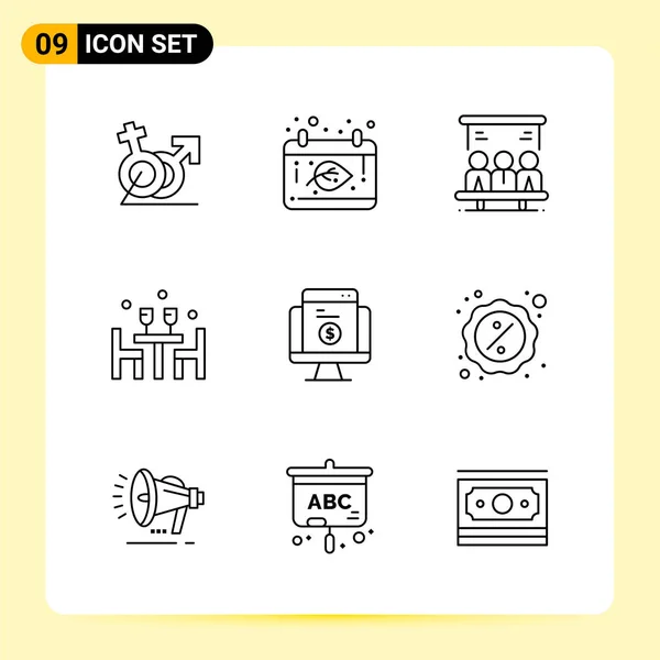 Conjunto Iconos Creativos Universales Simplemente Vector Ilustraciones Para Aplicaciones Web — Archivo Imágenes Vectoriales