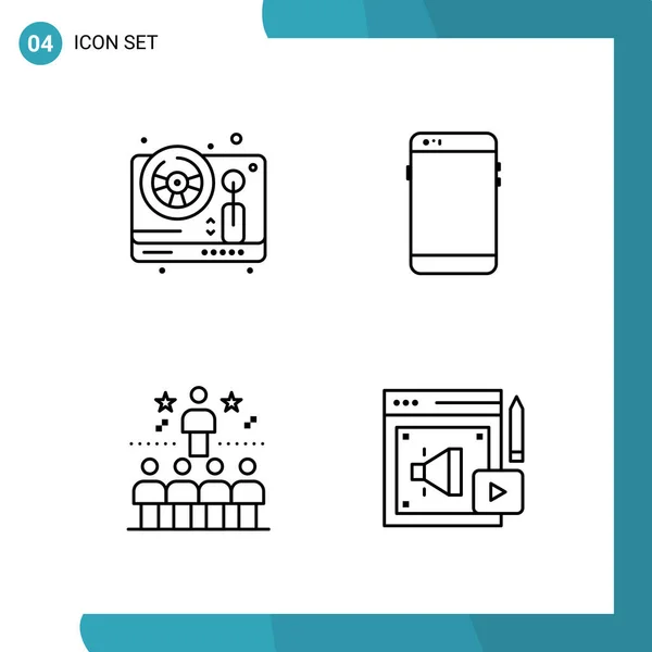 Set Universal Creative Icons Simply Vector Illustrations Web Mobile Apps — Stock Vector