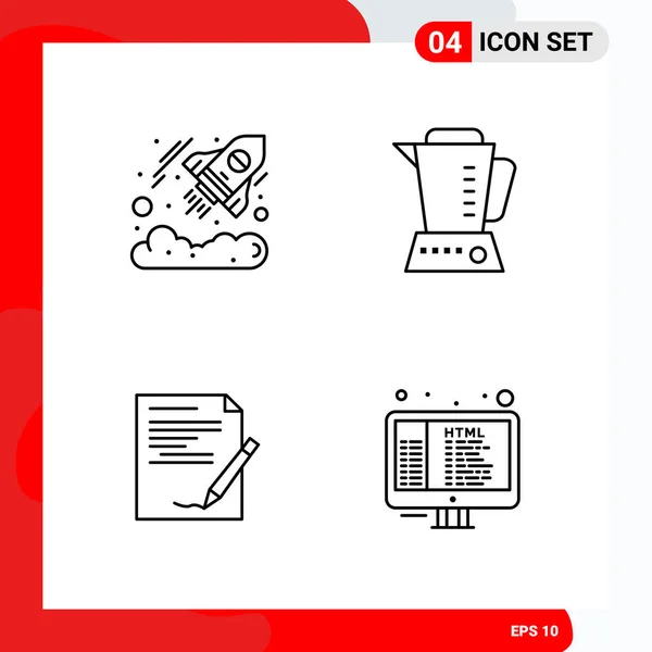 Conjunto Iconos Creativos Universales Simplemente Vector Ilustraciones Para Aplicaciones Web — Vector de stock