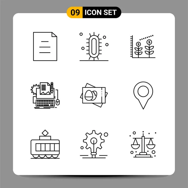 Set Dari Ikon Kreatif Universal Cukup Ilustrasi Vektor Untuk Aplikasi - Stok Vektor