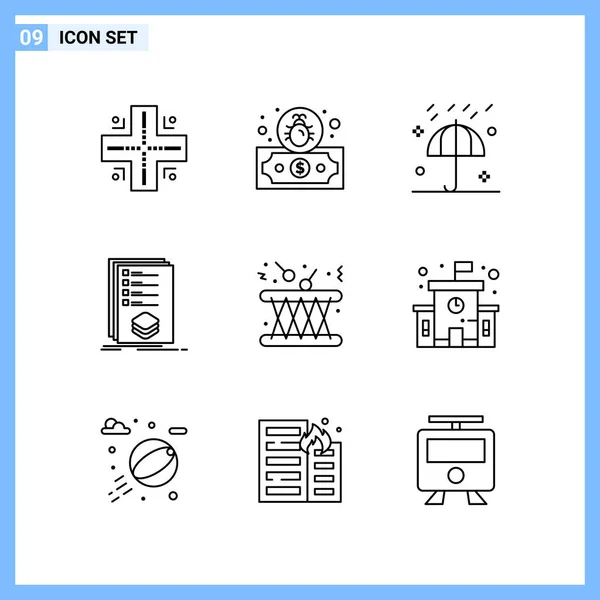 Set Universal Creative Icons Simply Vector Illustrations Web Mobile Apps — Stock Vector