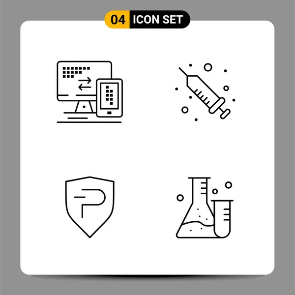 Conjunto Iconos Creativos Universales Simplemente Vector Ilustraciones Para Aplicaciones Web — Archivo Imágenes Vectoriales