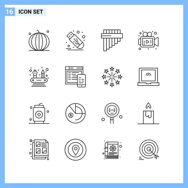 Set Universal Creative Icons Simply Vector Illustrations Web Mobile Apps — Stock Vector