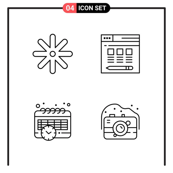 Conjunto Iconos Creativos Universales Simplemente Vector Ilustraciones Para Aplicaciones Web — Vector de stock