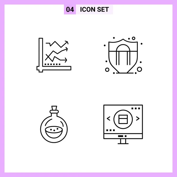 Conjunto Iconos Creativos Universales Simplemente Vector Ilustraciones Para Aplicaciones Web — Archivo Imágenes Vectoriales