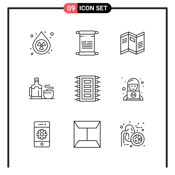 Conjunto Iconos Creativos Universales Simplemente Vector Ilustraciones Para Aplicaciones Web — Archivo Imágenes Vectoriales