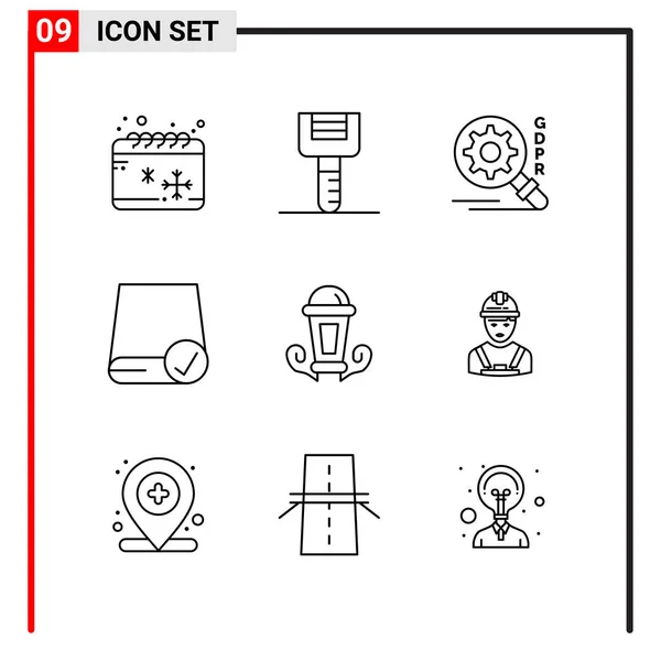 Conjunto Iconos Creativos Universales Simplemente Vector Ilustraciones Para Aplicaciones Web — Vector de stock