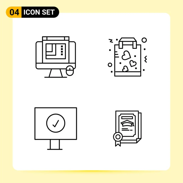 Conjunto Iconos Creativos Universales Simplemente Vector Ilustraciones Para Aplicaciones Web — Archivo Imágenes Vectoriales