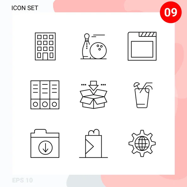 Set Universal Creative Icons Simply Vector Illustrations Web Mobile Apps — Stock Vector