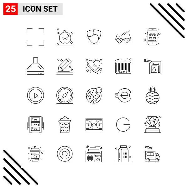 Conjunto Iconos Creativos Universales Simplemente Vector Ilustraciones Para Aplicaciones Web — Archivo Imágenes Vectoriales