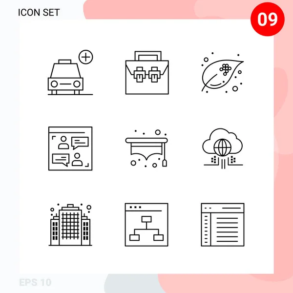 Conjunto Iconos Creativos Universales Simplemente Vector Ilustraciones Para Aplicaciones Web — Archivo Imágenes Vectoriales