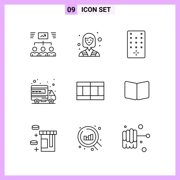 Conjunto Iconos Creativos Universales Simplemente Vector Ilustraciones Para Aplicaciones Web — Vector de stock