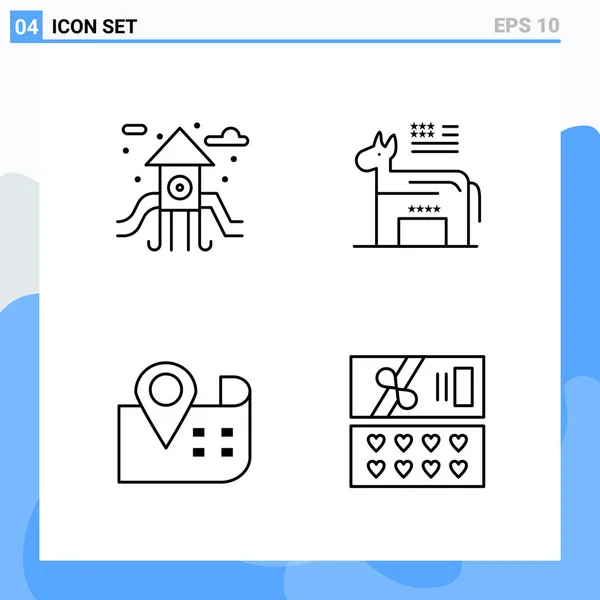 Set Universal Creative Icons Simply Vector Illustrations Web Mobile Apps — Stock Vector